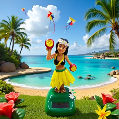 Solar Powered Hula Girl Dancing Figures Decoration Swinging Hawaiian Girl Doll Car Dashboard Ornaments for Car Interior Home Party Decor Learning Collectible Dolls - Image 8