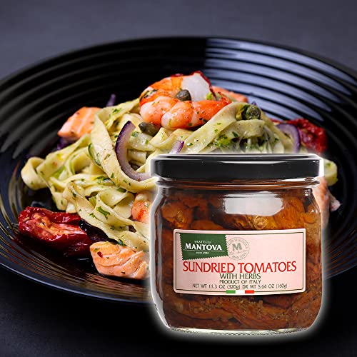 Mantova Italian Sun-Dried Tomatoes - Authentic Ingredients, Product Of Italy - Non-Gmo, No Artificial Color & No Preservatives - Pack Of 2 #TOP6