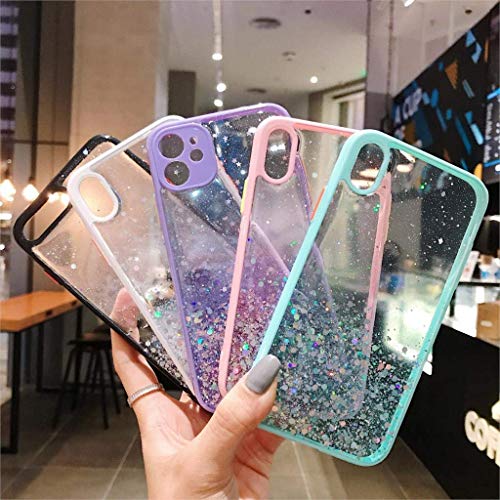 Image of Vonzee Case Compatible with iPhone X & XS (5.8 inch), Non Moving Glitter Cover for Girls & Women Soft TPU Shockproof Anti Scratch Drop Protection Cover (Purple)