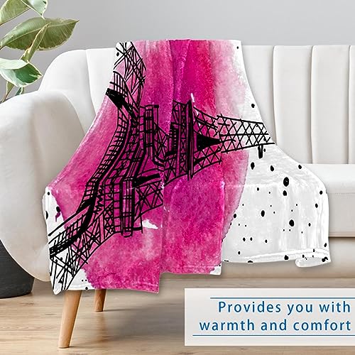 Couverture Tour Eiffel douce et chaude jeté de lit 150 x 100 cm