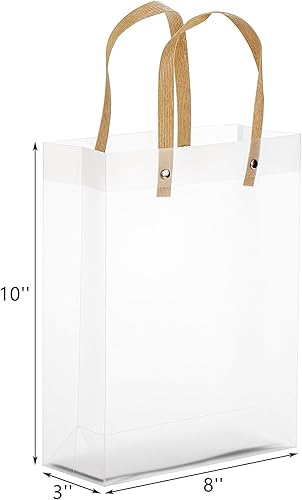 Miniatura 2 de 40 bolsas de regalo transparentes con asas, bolsas de dulces de PVC esmerilado blanco para el día de San Valentín, bolsas reutilizables translúcidas