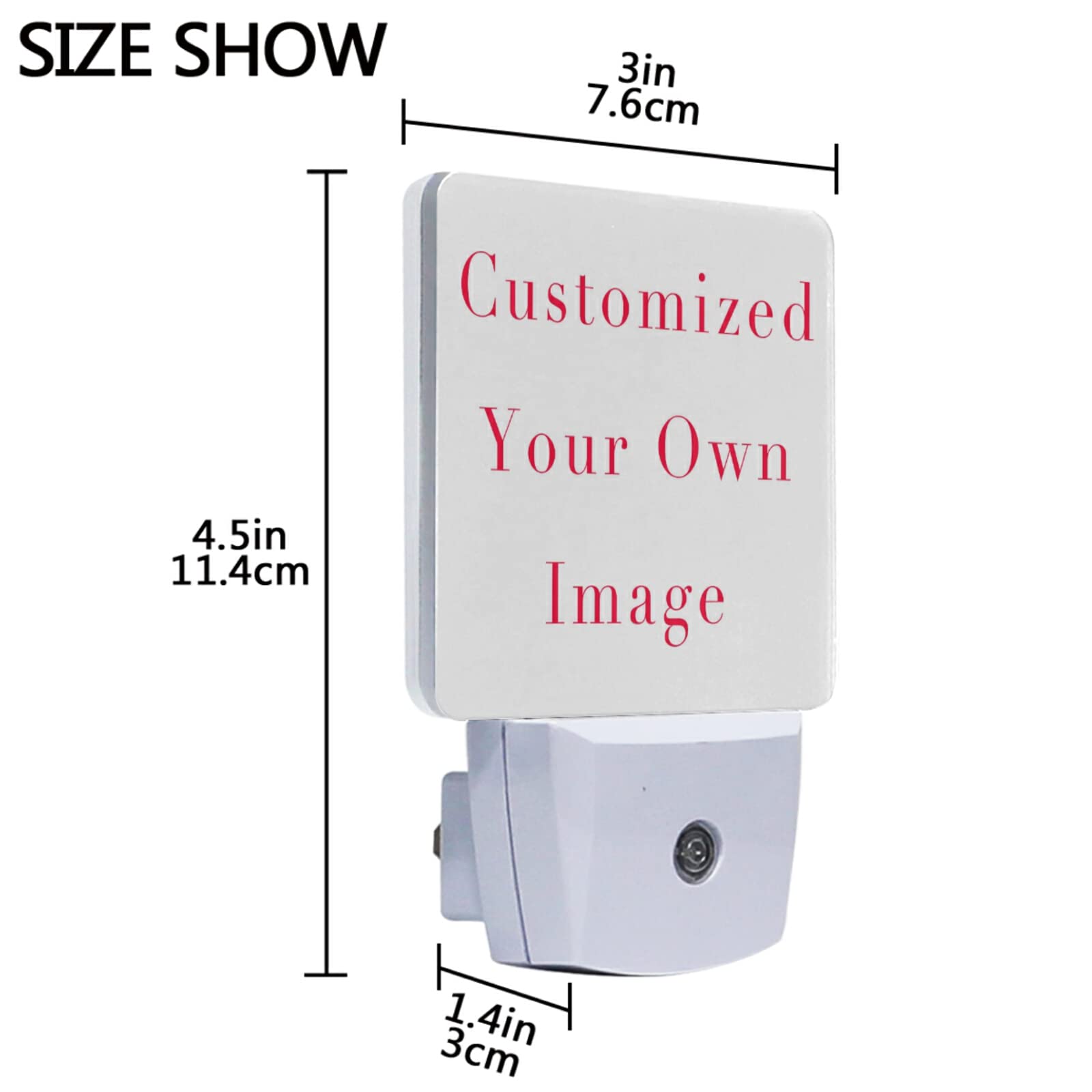 Vdsrup Custom Night Light Set of 2 Personalized Nightlights Plug in LED Nightlight Auto Dusk to Dawn Sensor — view 3