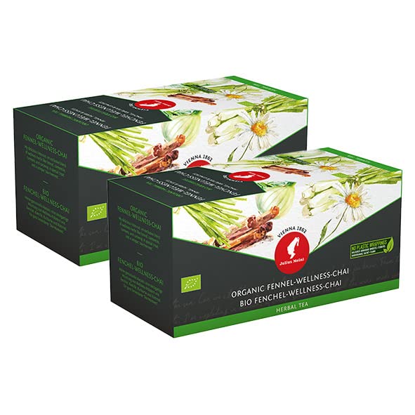 Julius Meinl Bio Fenchel-Wellness-Chai, 20 Pyramidenbeutel | 2er Pack