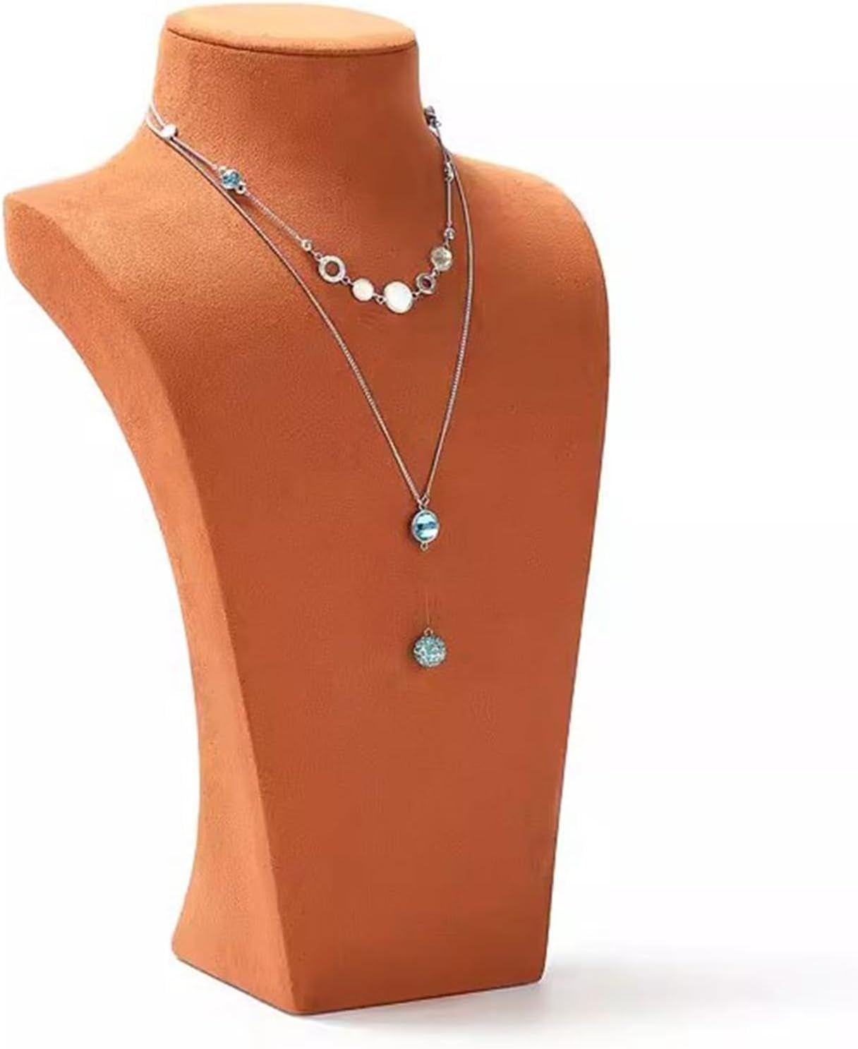 Présentoir à bijoux Buste d'affichage à bijoux Collier 3D Présentoir à bijoux Support de buste - Support de chaîne de pendentif autoportant en 3 dimensions Organisateur de rangement Présentoir de col