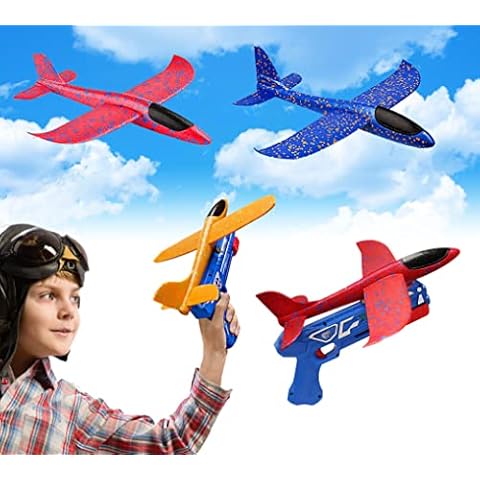 xwin sportseries Catapult Airplane Toy and Launcher Gun, One-Click Ejection Model Foam Glider Plane, Flying Toy for Kids, Outdoor Sport Gift Pack of 1 Cover