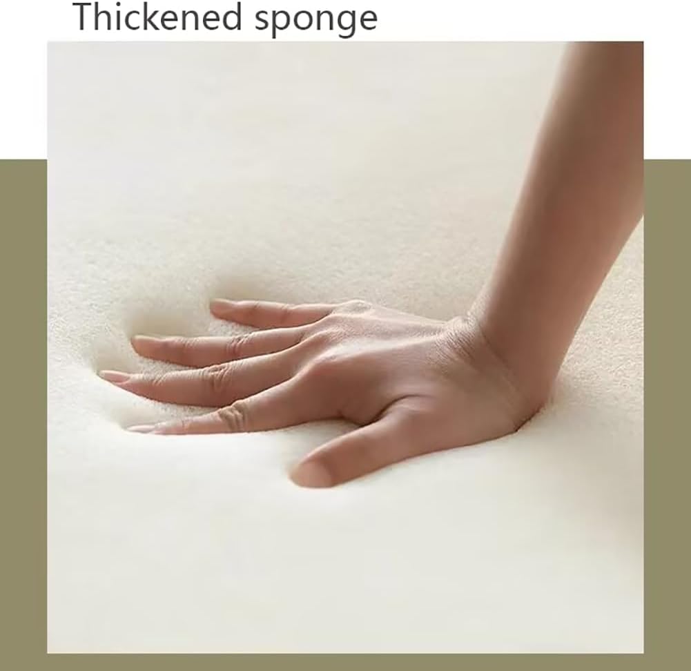 ピンク フェイクファー ラウンド オットマン - 取り外し可能 &amp; 洗濯可能 フットレスト スツール リビングルーム &am