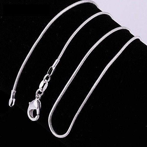 CrazyPiercing 10pcs 24 Inch Silver Plated with 925 Stamp 1.2mm DIY Snake Chain Charms Link Necklace With Lobster Clasps for Jewelry Making (24) - Image 6