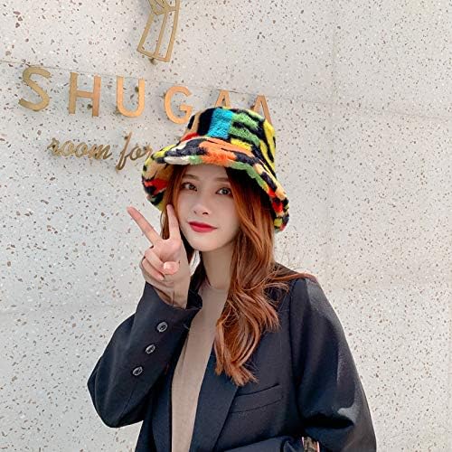 Winter Bucket Hat for Women Warm Hats Cute Warm Soft Faux Fur Fisherman Cap - Image 6