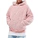 Uomini Teddy Fleece Hoodie Cappotto Inverno Caldo Pullover Felpa Con Cappuccio Casual Fuzzy Fluffy Capispalla con Tasche, rosa, XL