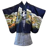 [部坂呉服店ＨＥＳＡＫＡ] 七五三 着物 男の子 3歳 13点 セット / 14(紺・鷹に富士)