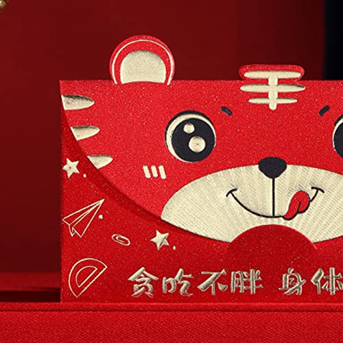Colorido Lucky Pocket Paper 2022 Tiger Year Lucky Pocket Textura transparente ecológica