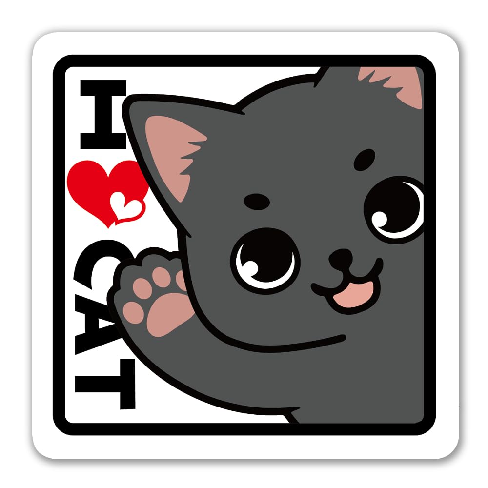Amazon.co.jp: 【たみ屋】アイラブキャットステッカーI Love Cat
