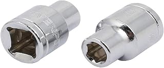New Lon0167 3/8-inch Square Drive 7mm Hex 6 Point Shallow Impact Socket Silver Tone 2pcs(3/8-Zoll-Square-Laufwerk 7mm Sechskant 6-Punkt-Shallow-Impact-Buchse Silberfarbe 2St