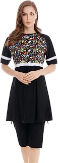 TianMaiGeLun Womens Modest Swimsuit 2 Piece Elegant Short Sleeve Burkini Surfing Swimwear Price In India
