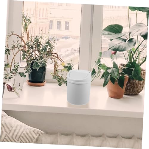 Image of Mini Swing Top Trash Can with Lid Compact Desktop Garbage Bin for Office Home Dorm Mini Waste Basket for Cleanliness and Organization Versatile Adorable Design
