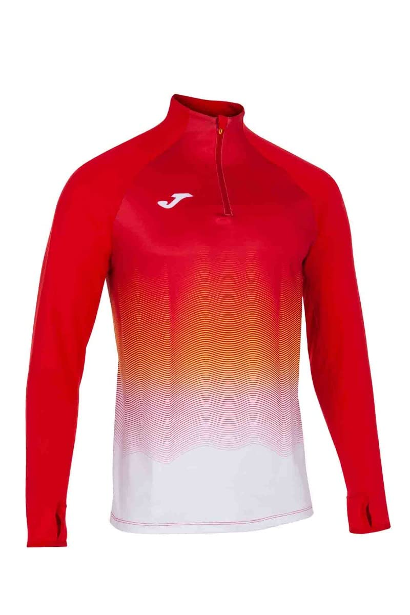 Joma Elite VII Men's Running Sweatshirt, mens, 101541.602, Red-White, S