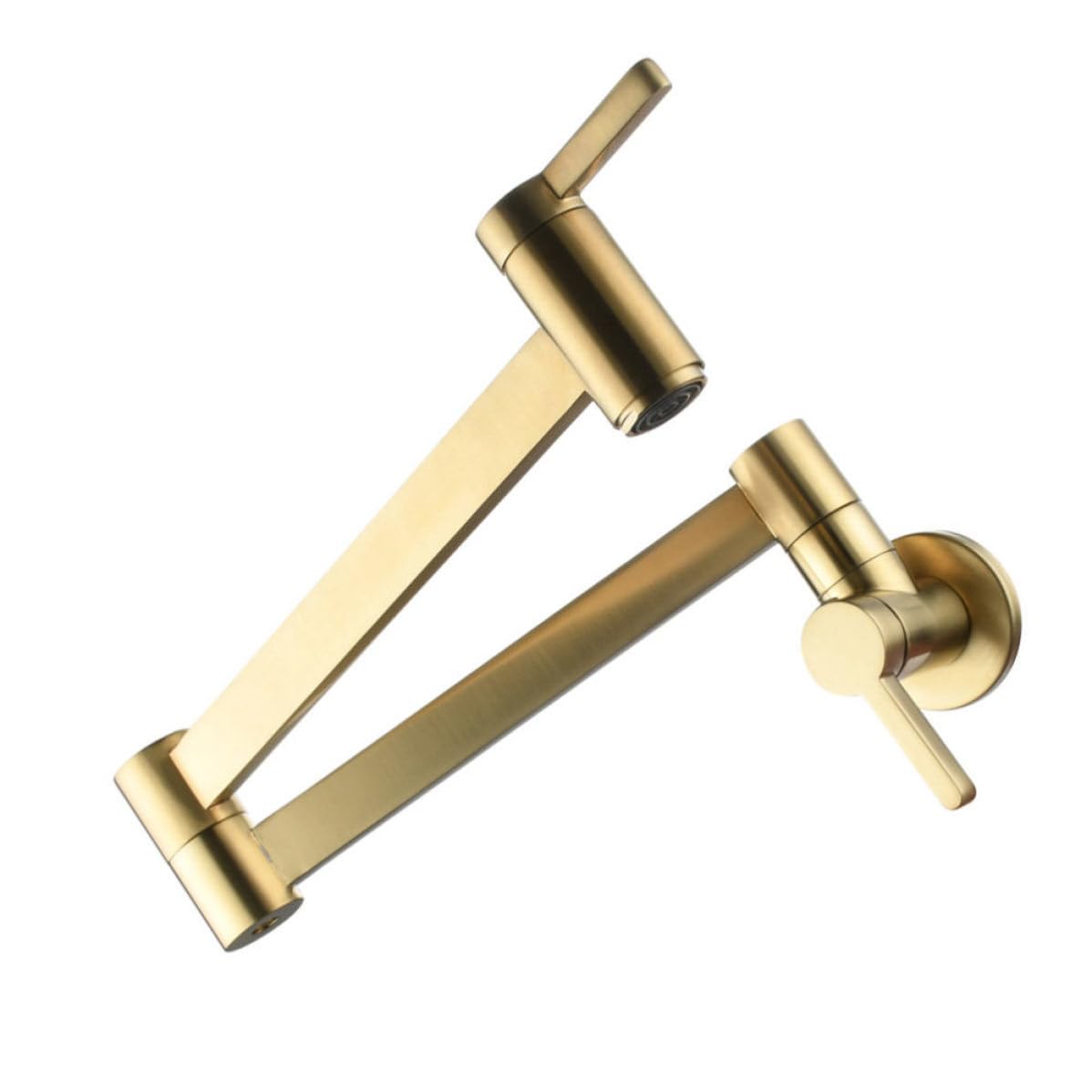 Grifo de lavabo de cobre para fregaderos de cocina y aseos modernos con caño doble ajustable