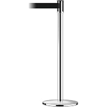 Tensabarrier 890U-3P-3P-3P-MAX-NO-B9X-C - Polished Stainless Post, 2" Wide, 13' Length Black Belt, 38" Height, 2" Wide, 156" Length