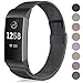 Produktbild Funbiz Kompatible mit Fitbit Charge 3 Armband/Fitbit Charge 4 Armband, Metall Edelstahl Ersatzarmband Kompatibel mit Fitbit Charge 3/Charge 4/Charge 3 SE, Damen Herren Klein Noir