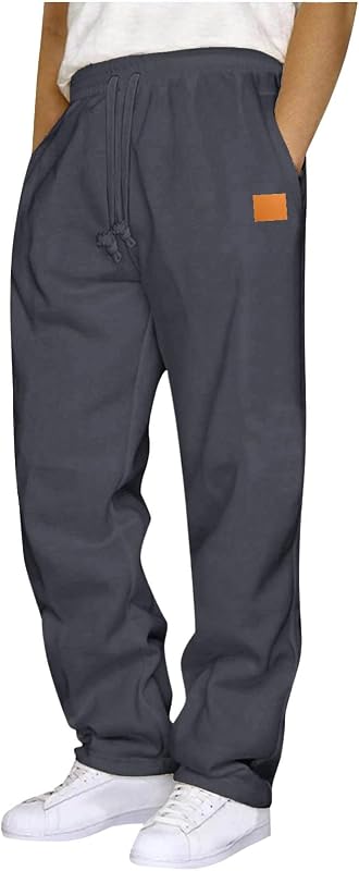 Pantalón de chándal para hombre con cintura elástica y cintura ancha Pantalón de chándal con bolsillos Ropa suelta de entrenamiento deportivo