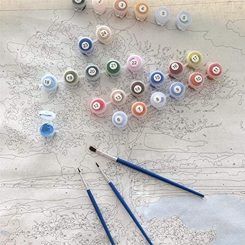 Paint by Numbers for Adults, KOMI Paint by Numbers Kits on Canvas Painting Gift Kits for Home Decor, Chimpanzee Rocked Out 16x20inch Without Frame