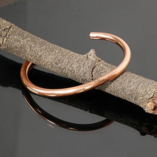 Art Of Creation Handmade Pure Copper Bracelet For Unisex Carpal Tunnel Adjustable Bracelets | Cuff And Kada Yoga Jewelry For Men and Women | India Pattern2