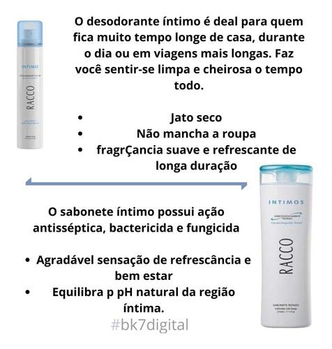 Kit Racco Sabonete E Desodorante Intimo Higiene E Proteção