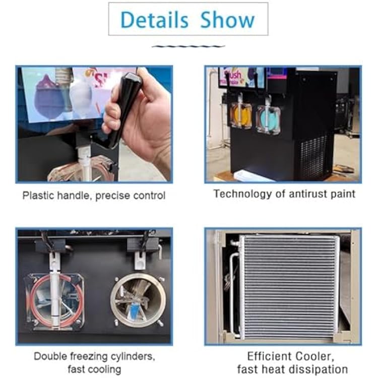 Ice Cream Maker Dual Cylinder Multifunctional Ice Cream Machine Snow Mud Machine Summer Refreshing Snacks Cold Drinks Milk Tea Coffee Soft Serve Ice Cream Machine
