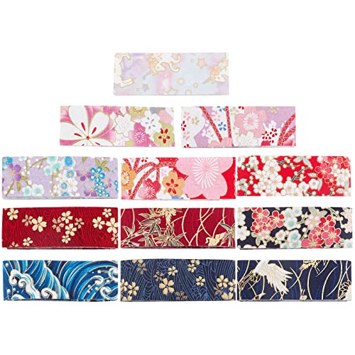 Gorgecraft 12 Colors 12 Yards Floral Cotton Ribbon Japanese Kimono Style Single Printed 1-1/2 Inch Width Trimming Fabric For Diy Handmade Sewing Crafts Hair Bow Headwear Gift Wrapping Accessories #TOP7