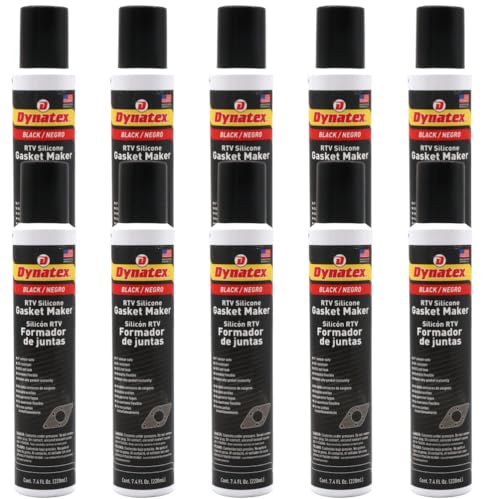 Dynatex Black RTV Silicone Gasket Maker 7.4oz Automatic Can (10 Pack)