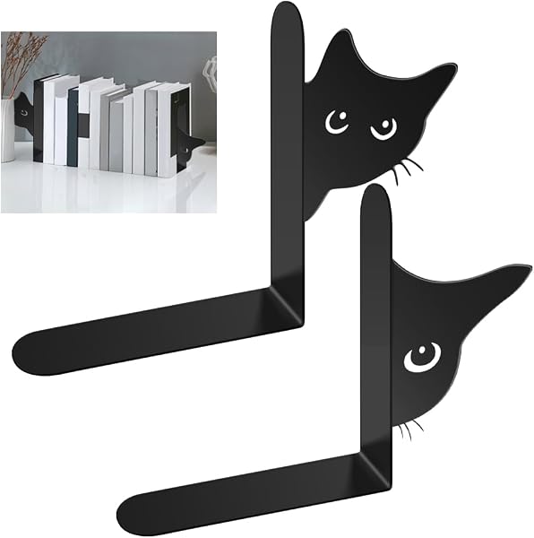 Serre-livres en métal AXVRAV avec design de chat