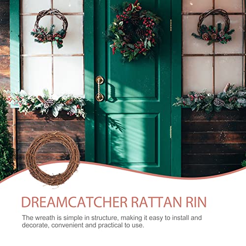 Grapevine Wreath Ring 5Pcs Natural S，Christmas Decorative Wreaths Diy Crafts S For Christmas Door Hanging Wall Brown 12X12X2Cm Rattan Wreath #TOP4