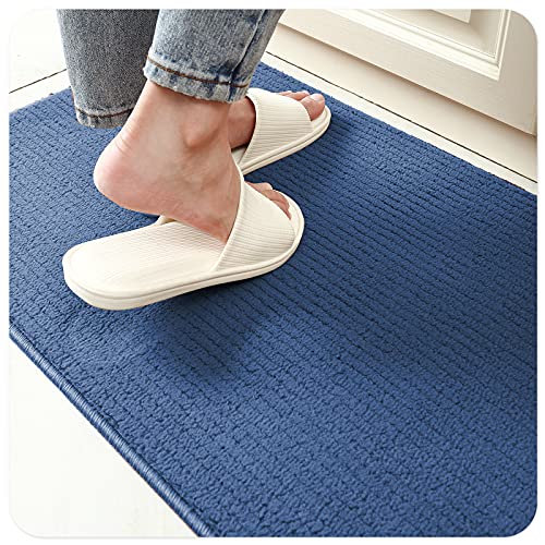 Color G Kitchen Rug Set Kitchen Runner Rugs Non Skid Washable Kitchen Floor Mat for in Front of Sink Absorbent, Blue Kitchen Mat 17"x29"+17" x79” - Image 5