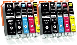10 Ink Cartridges compatible with Canon PGI-570 / CLI-571 for Canon Pixma MG5750 MG5751 MG5752 MG5753 MG6850 MG6851 MG6852 MG6853 TS5050 TS5051 TS5053 TS5055 TS6050 TS6051 TS6052