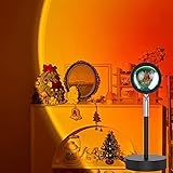 Sunset Projection Lamp,180 Degree Rotation Rainbow Projection Lamp USB Charging Lighting, Romantic Sunset Lamp for Self-Media Light, Romantic Family Atmosphere Light for Adults, Couples, Bedroom
