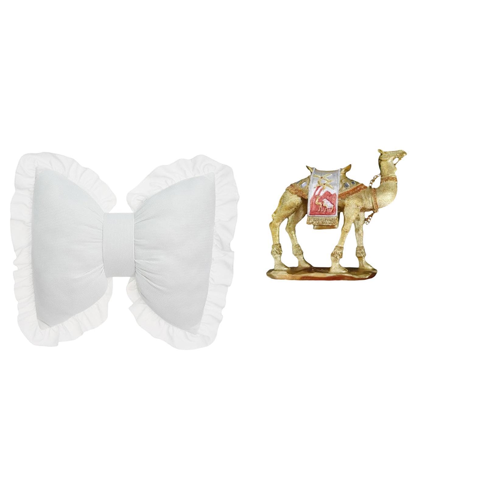 Modern Farmhouse Bow Cushion Sofa and Camel Figurine Resin Animal Statue for Comfortable Bedside Study Room Office Chair Entrance Shelf Living Room Home Ation|Home & Garden|Home |Pillows-image-35