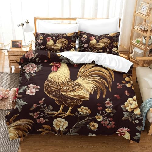 Housse de couette coq microfibre légère et infroissable pour simplifier les corvées