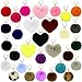 DOITEM 30 pompon a forma di cuore con pompon, portachiavi a forma di pompon, per ragazze e donne