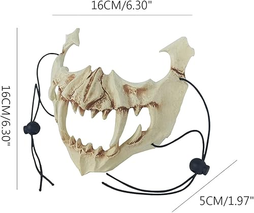 Miniatura 2 de Máscara japonesa de Halloween,Tiger Yaksha Dragon God Tengu máscara,Máscara de media cara de PU