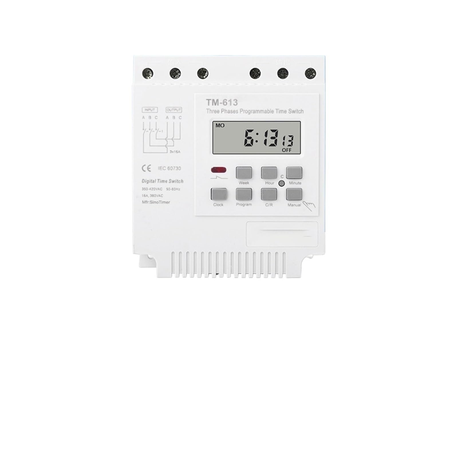 RWRAPS Interruptor Temporizador programable Interruptor programable con Temporizador trifásico 380V 415V con retroiluminación