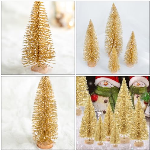 Árbol de Navidad Dorado Housoutil en Madera y Sisal Creativo 5