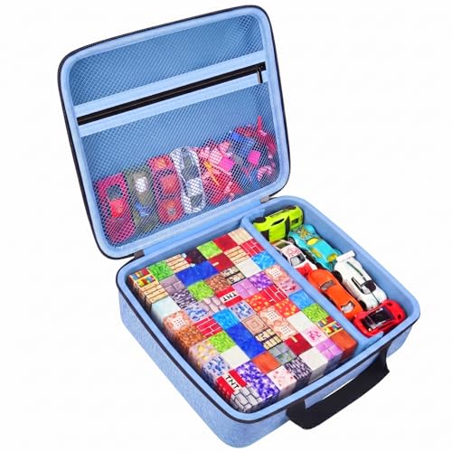 COMECASE Magnetic Block Storage Case Compatible with Goody King/for Magneverse/for LADFAR/for Intoypad, Fits 300+ 0.8in Cubes, Hard Carrying Bag with Divider for Kids STEM Building Blocks (Bag Only)