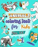 Animals coloring book for kids ages 4-8 (Part 1): with color page, featuring Animals designs for your children to color
