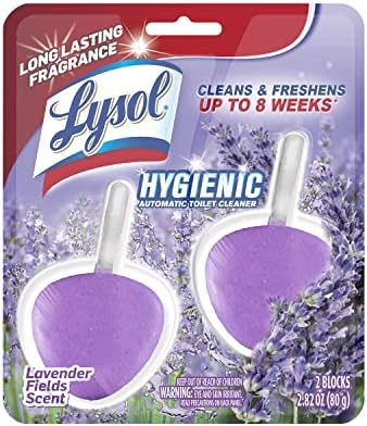 Lysol Automatic In-The-Bowl Toilet Cleaner, Cleans and Freshens Toilet Bowl, Lavender Fields Scent, 2ct