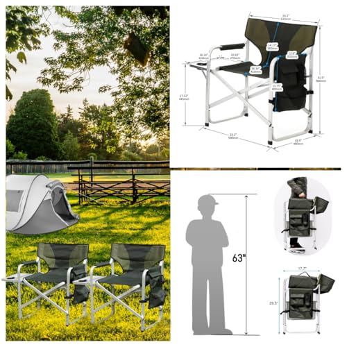HALLOHII Camping Director's Chair Side Table Feature
