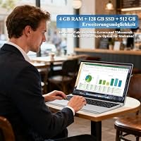 JHHBHV Laptop Windows 11 mit Deutsche Tastatur, 15.6 Zoll Notebook 5205U 4GB RAM 128GB SSD (512GB Unterstützt) 5000mAh mit 1 Year Office 365 – Ansicht 8