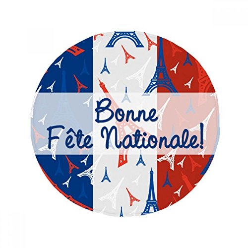 Tapis de sol rond Tour Eiffel en polyester filé durable multicolore - 2