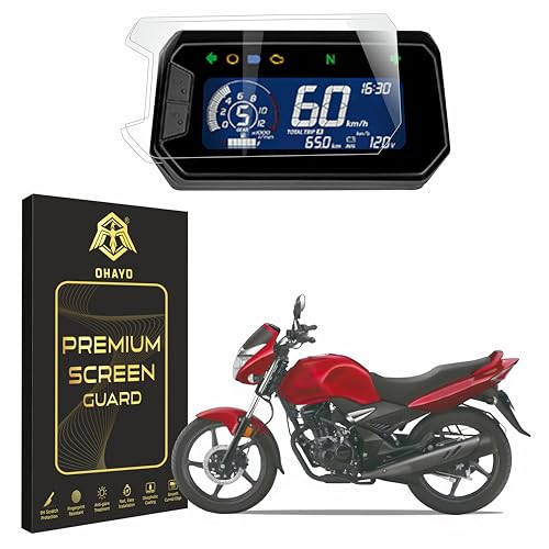 Image of OHAYO Screen Protector for Honda CB Unicorn 160 All Variants Bike Instrument Cluster Display | 9H Hardness Military Strength Protective Film | Scratch Resistant HD Clear Flexible Coverage | Bubble Free Easy Installation | Non-Glass Non-Tempered Protection
