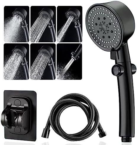 High Pressure Handheld Shower Head 11 Spray Settings, 4.85 inch Pause ...