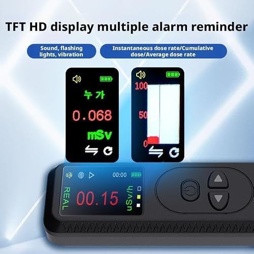 Nuclear Radiation Detector, Portable Handheld Geiger Counter, Household Nuclear Radiation Tester for Beta Gamma X Ray with Polymer Battery, ABS Material, Lightweight